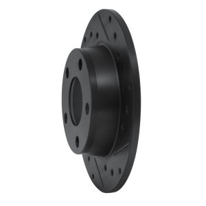 Audi A6 Quattro Brake Rotor (1) - Rear Right - R1 Concepts - Drilled & Slotted - Black - `99-`05